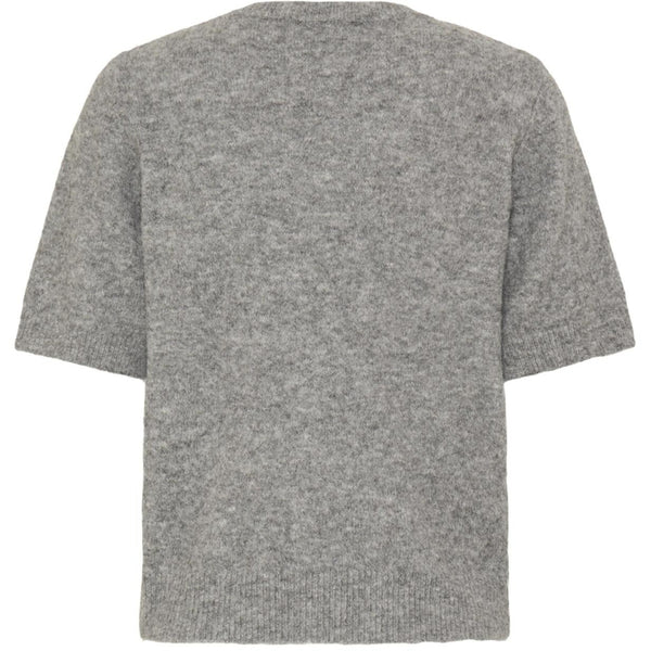 b.young b.young damstickad tröja BYOMEA Knit Mid Grey Melange