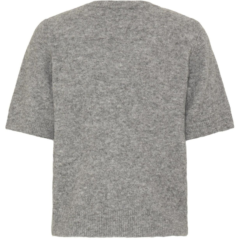 b.young b.young damstickad tröja BYOMEA Knit Mid Grey Melange