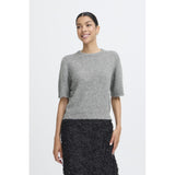 b.young b.young damstickad tröja BYOMEA Knit Mid Grey Melange
