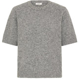 b.young b.young damstickad tröja BYOMEA Knit Mid Grey Melange